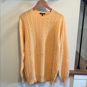 Burberry Cable Knit Cashmere Sweater in Yellow